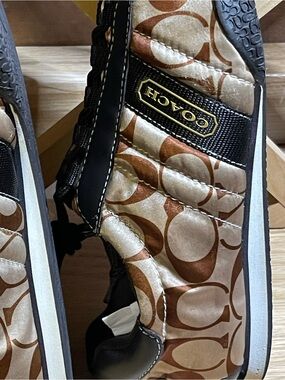 Coach W Sz 8M Metallic Bronze / Choco Quilted low -top Sneaker /Authentic Coach